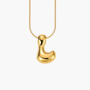 Gouden Glow Bubble Letter Initial Ketting