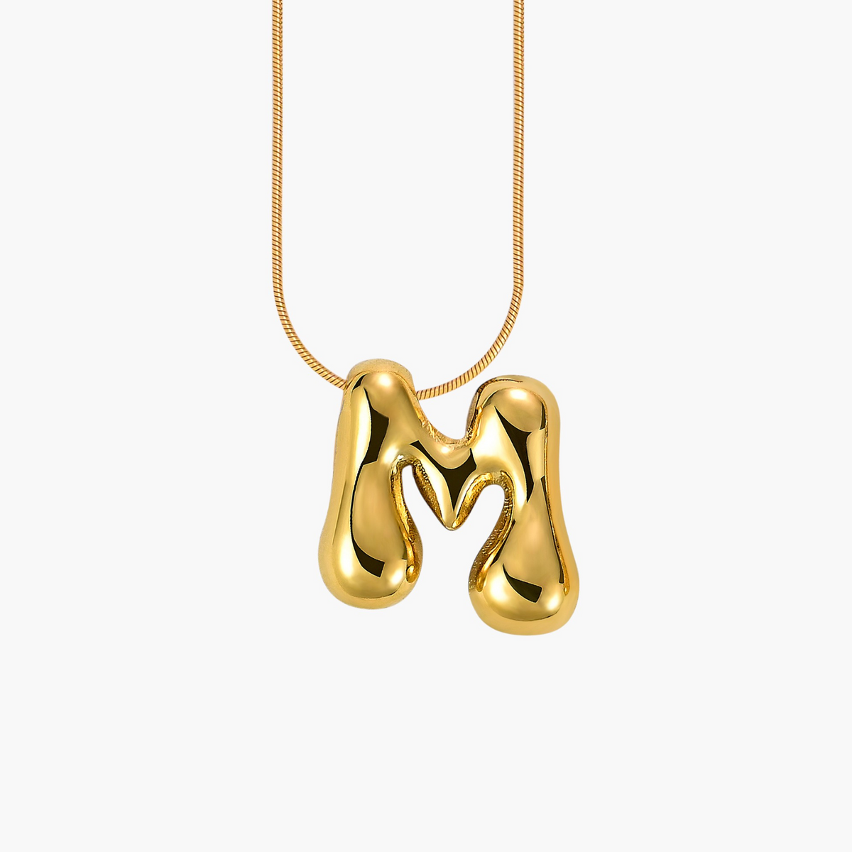 Gouden Gloed Bubbelletter Initiaal Ketting