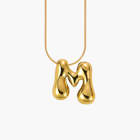 Gouden Glow Bubble Letter Initial Ketting