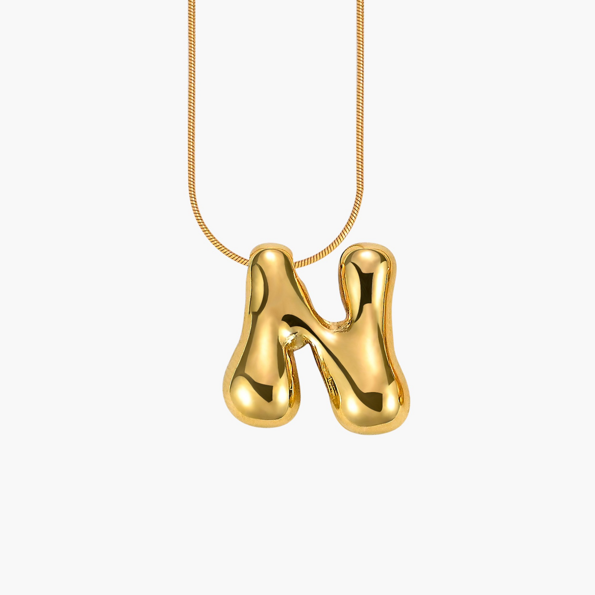 Gouden Gloed Bubbelletter Initiaal Ketting