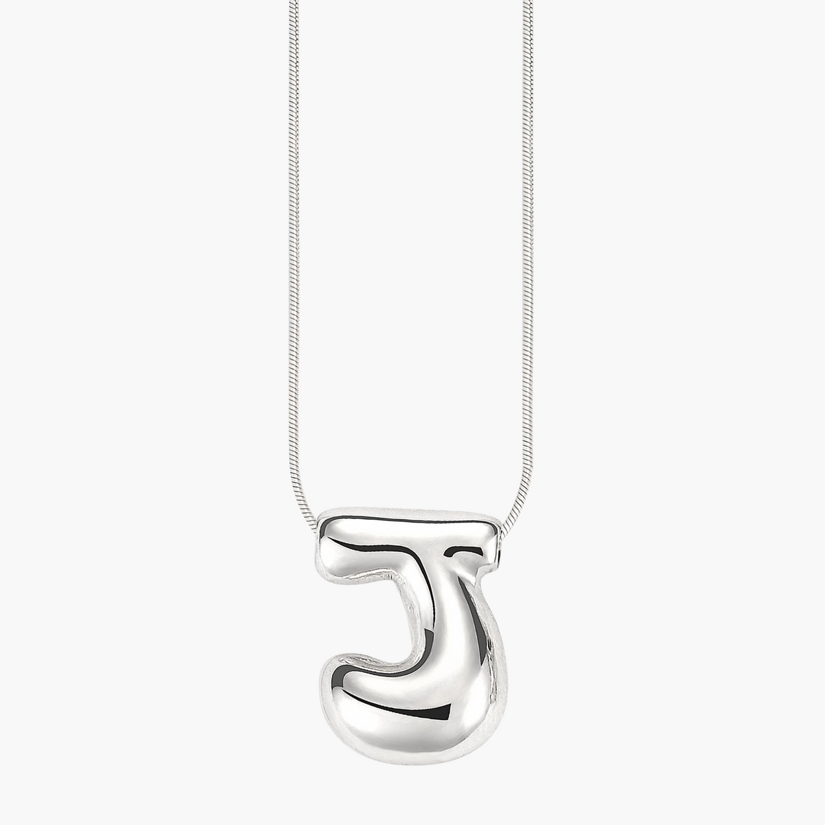 Zilveren Glow Bubble Letter Initial Ketting