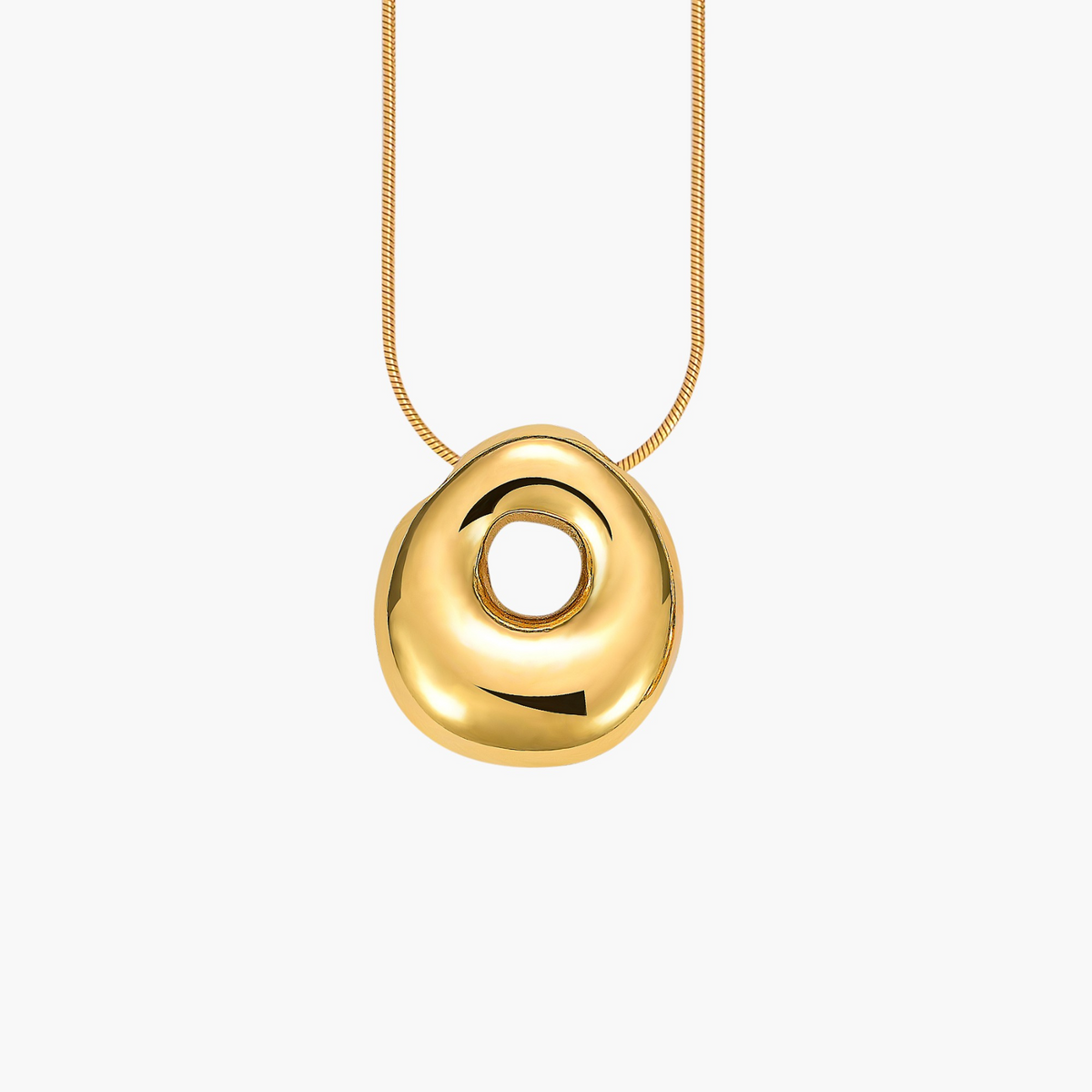 Gouden Gloed Bubbelletter Initiaal Ketting
