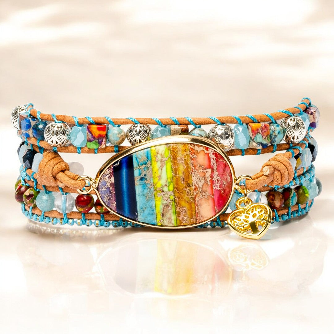 Healing Chakra Hart Wikkel Armband