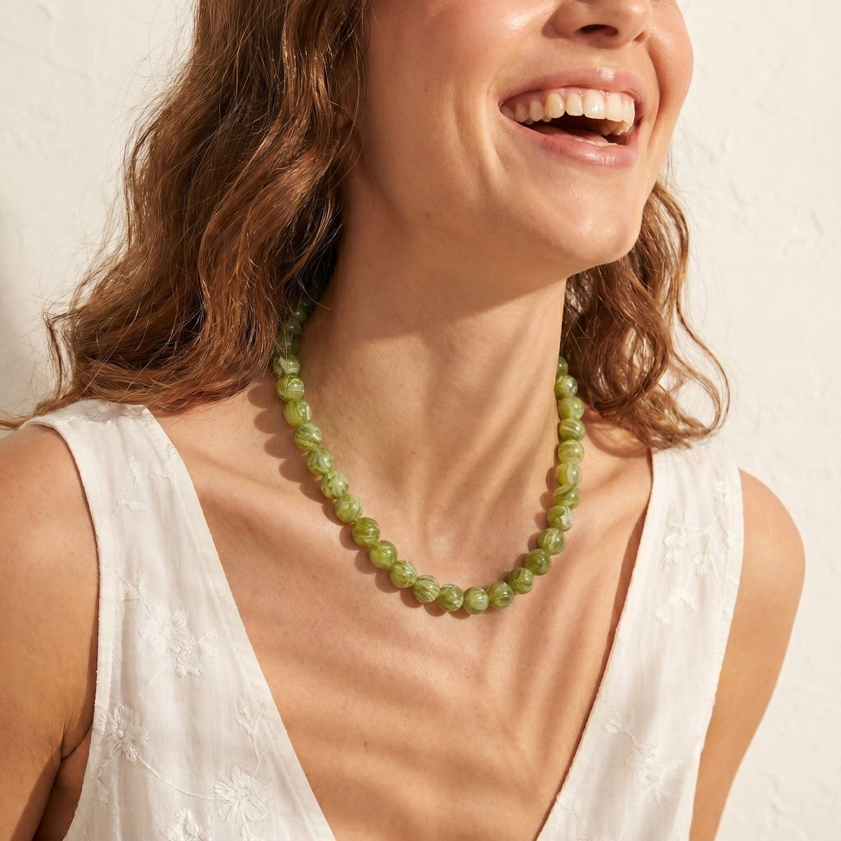 Chunky groene kralenketting