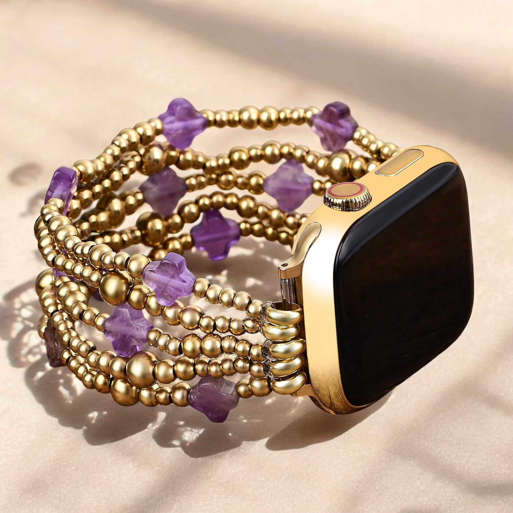 Purple Majesty Cross Stretch Apple Watch-bandje