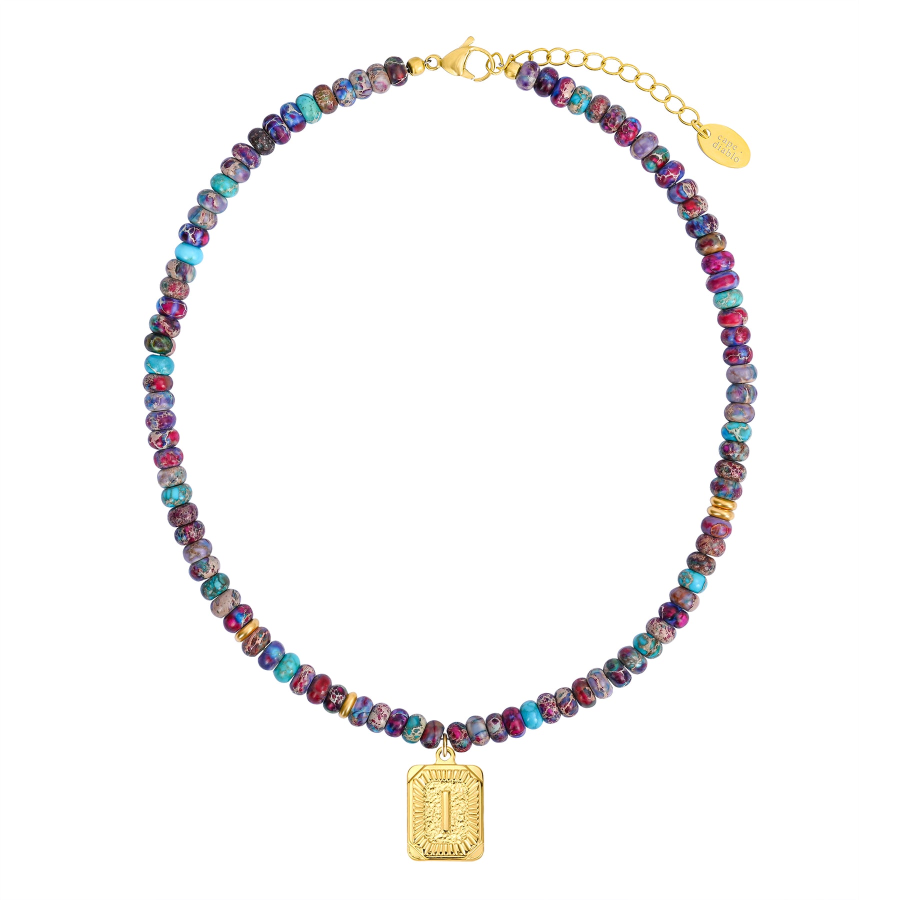 Blauwe Imperial Jaspis Letter Ketting