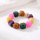 Gouden tropische gemengde chunky armband
