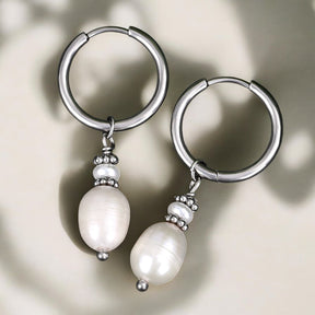 Zilveren Parel Elegantie Oorringen