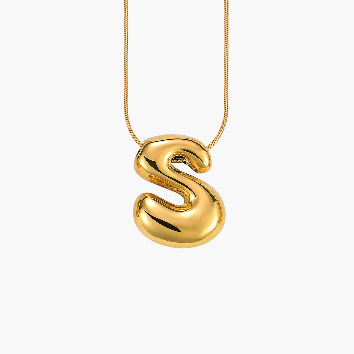 Gouden Gloed Bubbelletter Initiaal Ketting