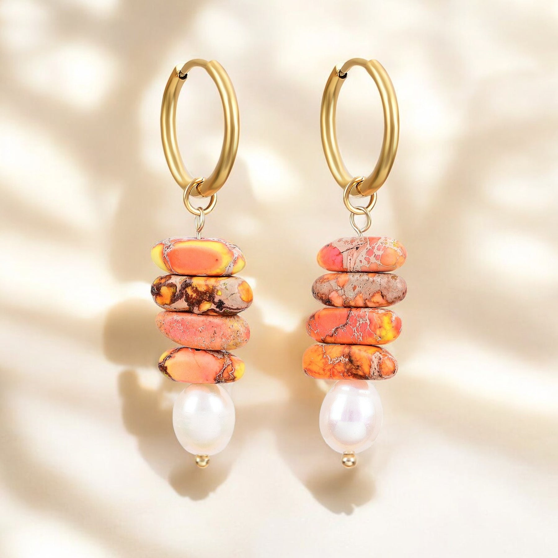 Ocean Bliss Pearl & Aventurine Jasper Oorringhangers