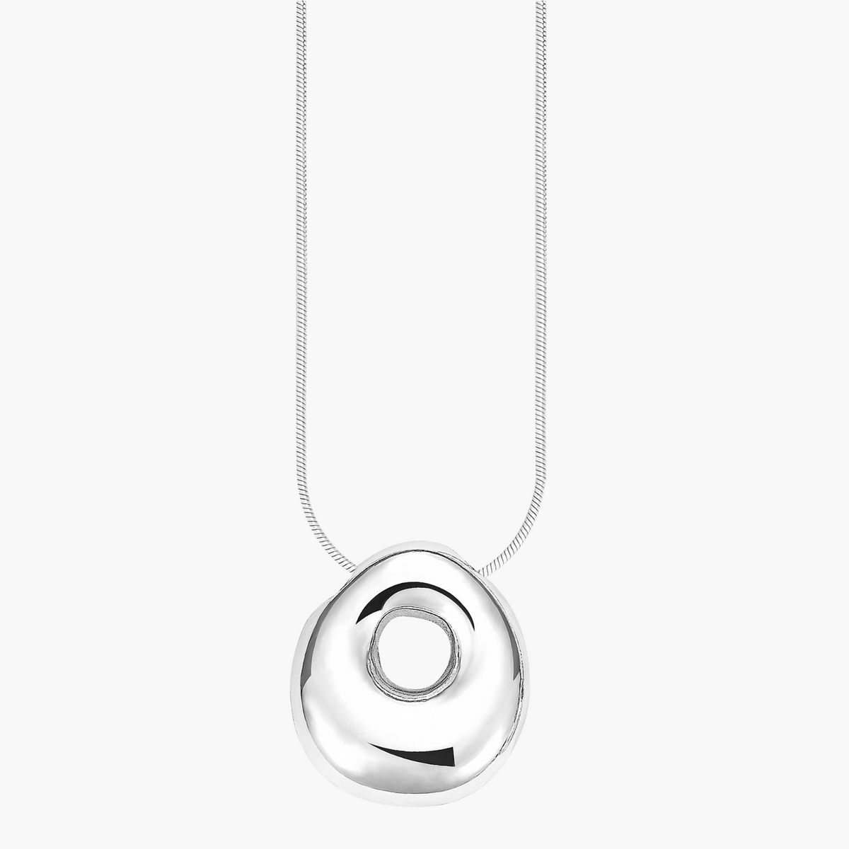 Zilveren Glow Bubble Letter Initial Ketting