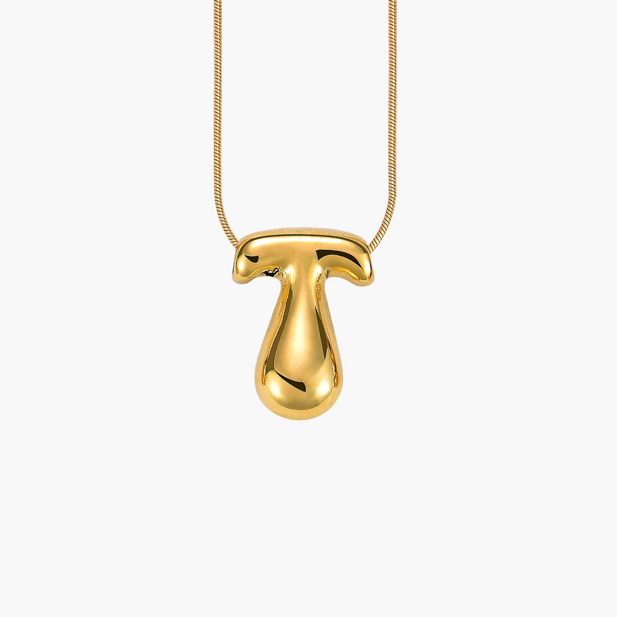 Gouden Gloed Bubbelletter Initiaal Ketting