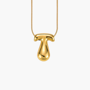 Gouden Glow Bubble Letter Initial Ketting