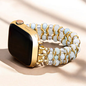 Aquamarijn Gloeiende Gevlochten Apple Watch Band