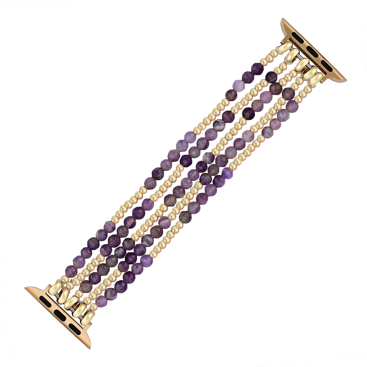 Gouden Violet Amethist Rekbare Apple Watch Band