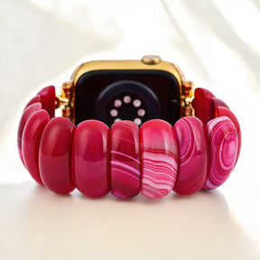 Crimson Mirage Agaat Rekbare Apple Watch Band