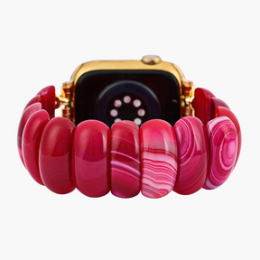 Crimson Mirage Agate Stretch Apple Watch Band