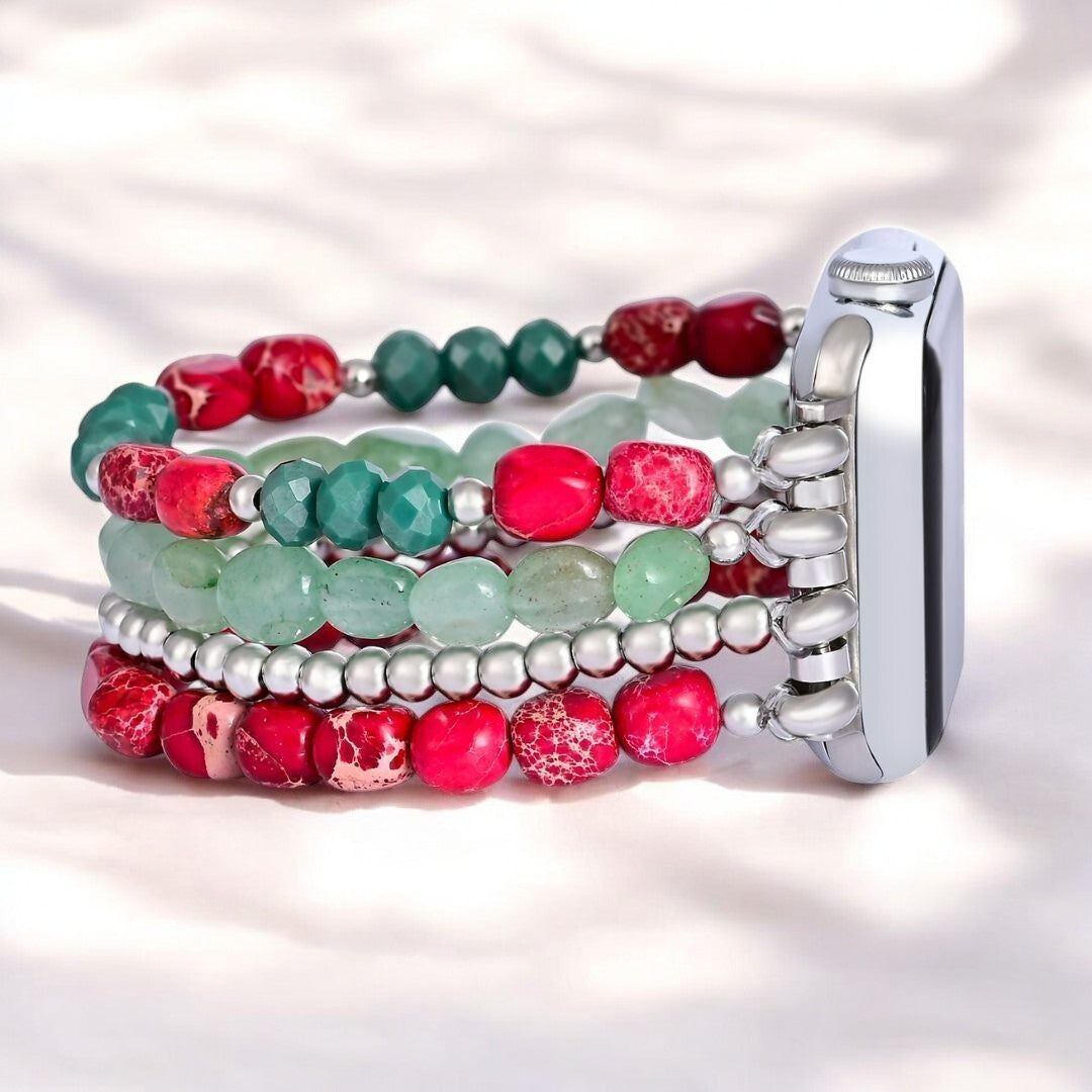 Evergreen Zilveren Elegantie Kerst Apple Watch Band