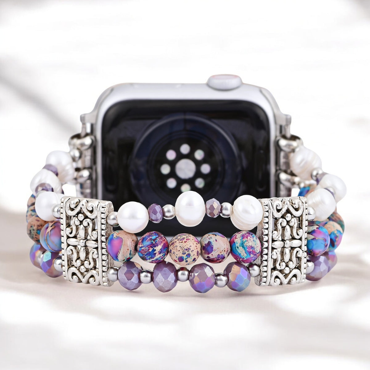 Ambachtelijke Jasper Oasis Stretch Apple Watch-band