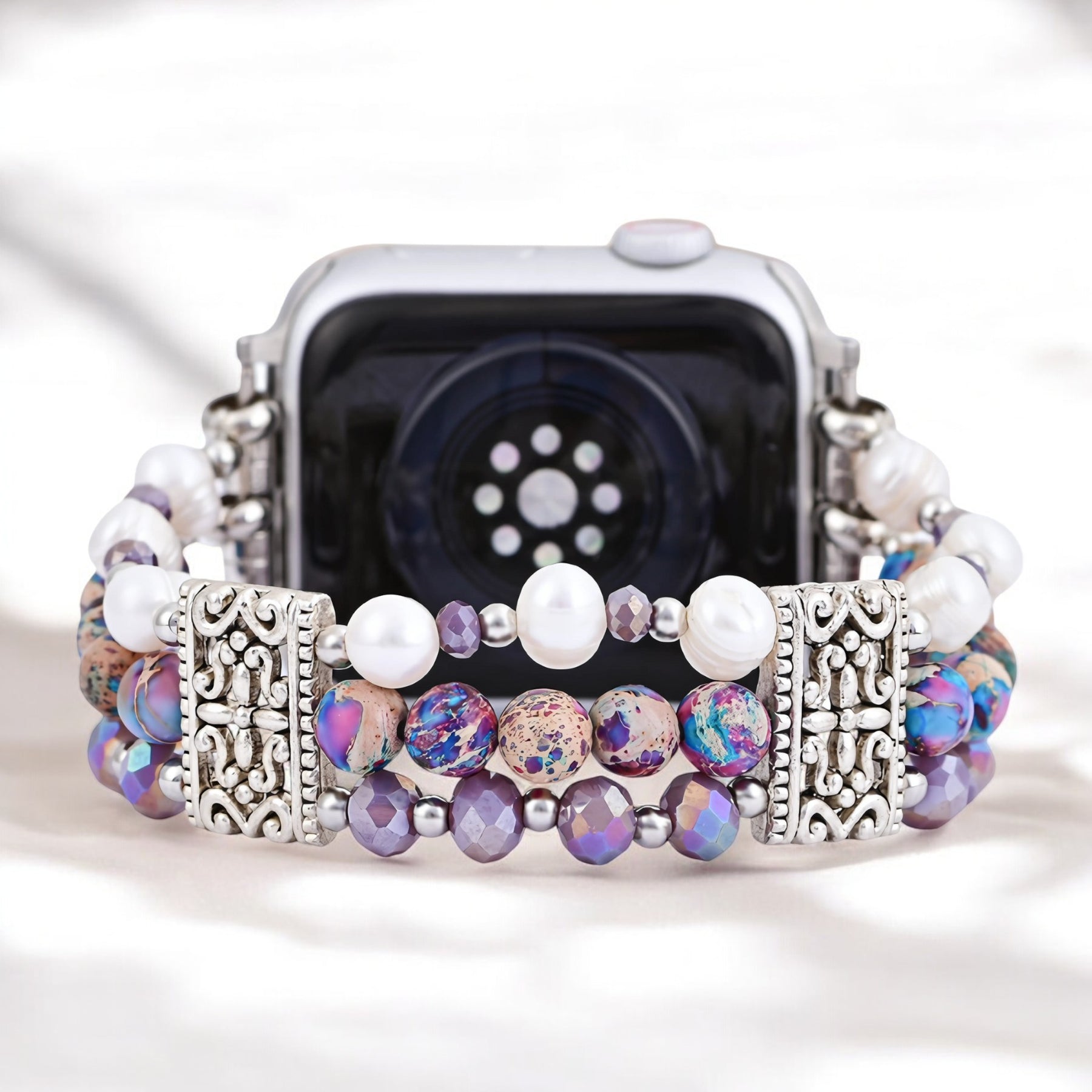 Ambachtelijke Jasper Oasis Stretch Apple Watch-band
