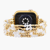 Gouden Halo Maansteen Rekbare Apple Watch Band