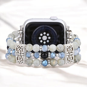 Ambachtelijke Labradoriet Indigo Stretch Apple Watch-band