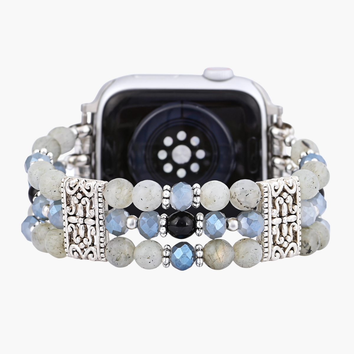 Ambachtelijke Labradoriet Indigo Stretch Apple Watch-band