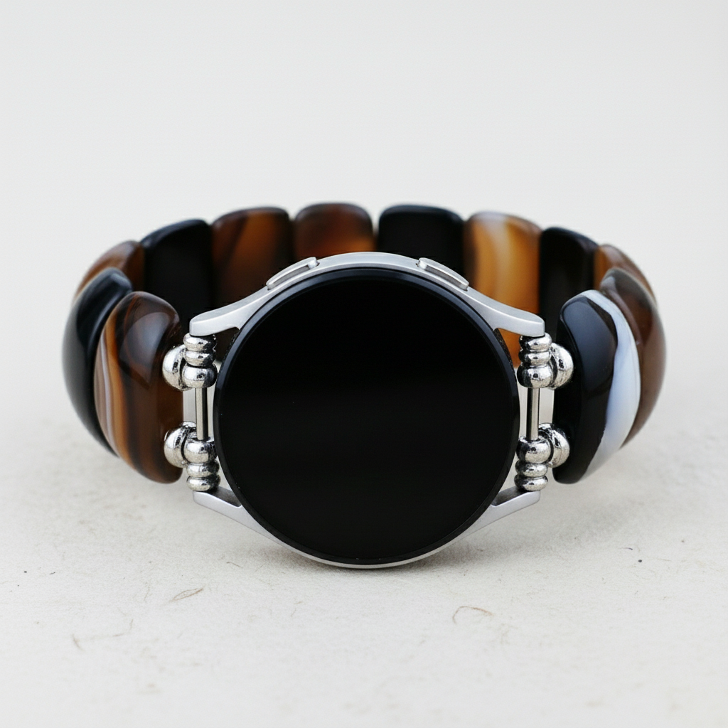 Boheemse Onyx Elegantie Elastische Samsung Galaxy Horlogeband