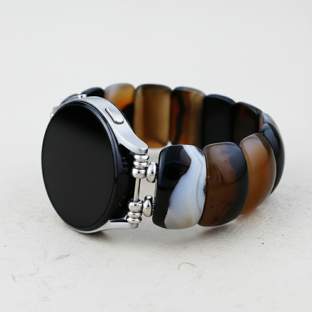 Boheemse Onyx Elegantie Elastische Samsung Galaxy Horlogeband