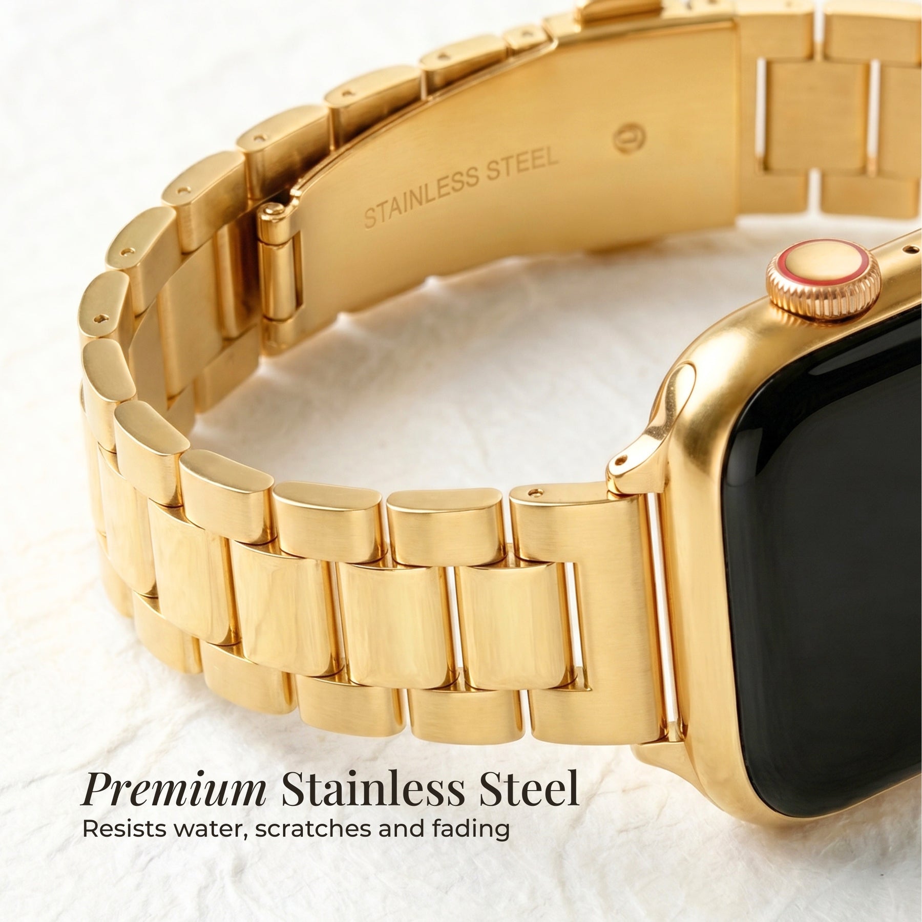 Klassieke gouden luxe Apple Watch-band
