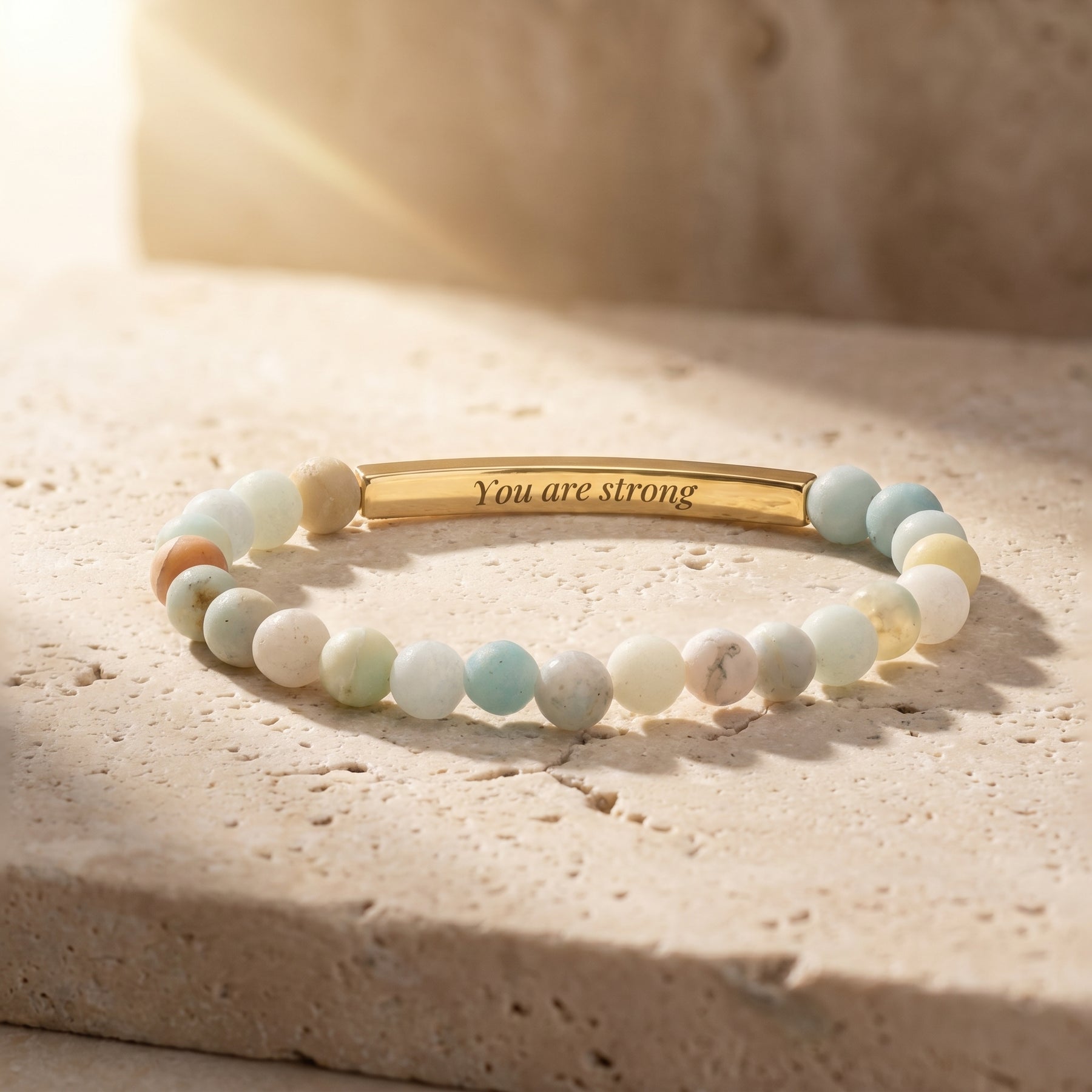 Geheime Boodschap Lavendelstenen Armband