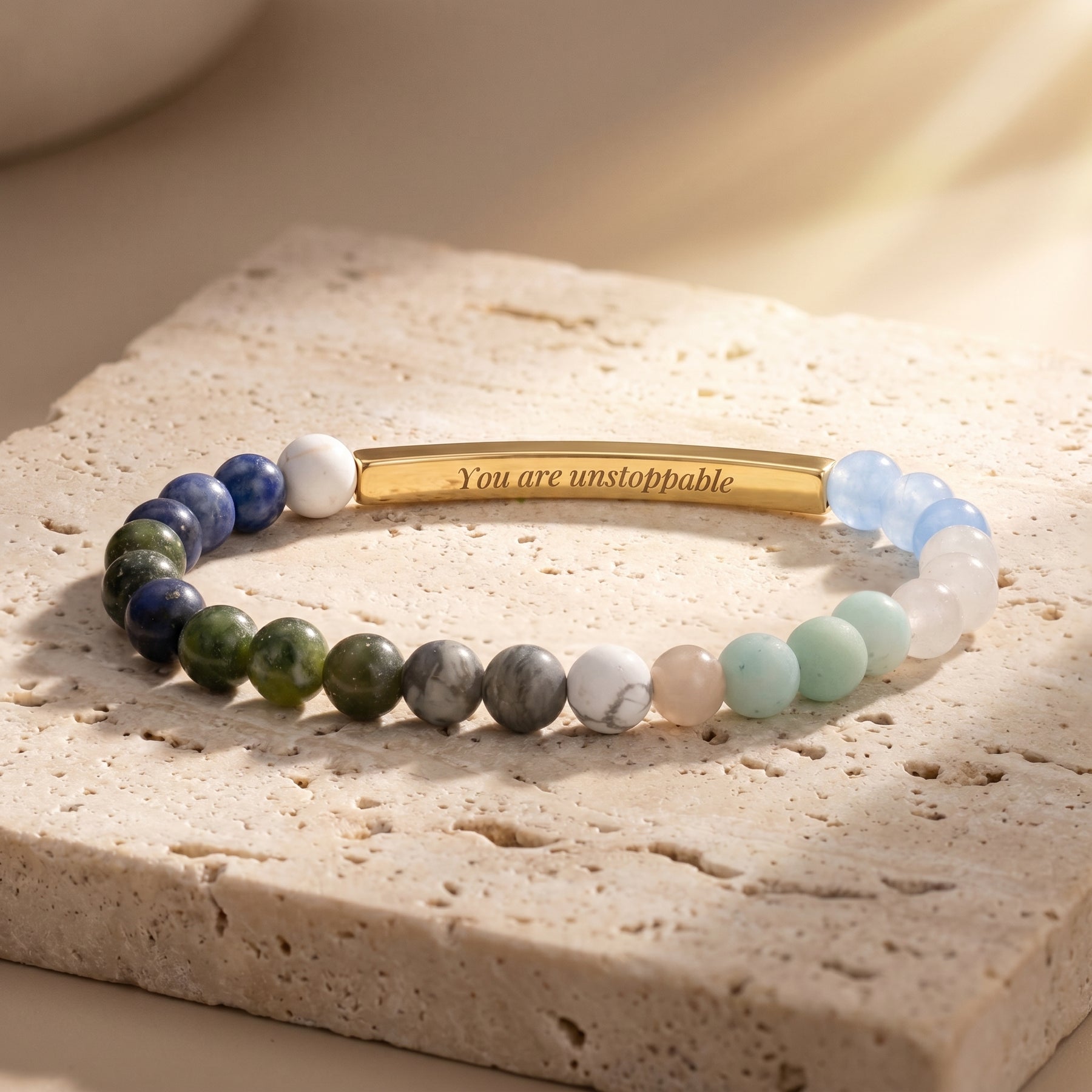 Geheime Boodschap Pastelstenen Armband