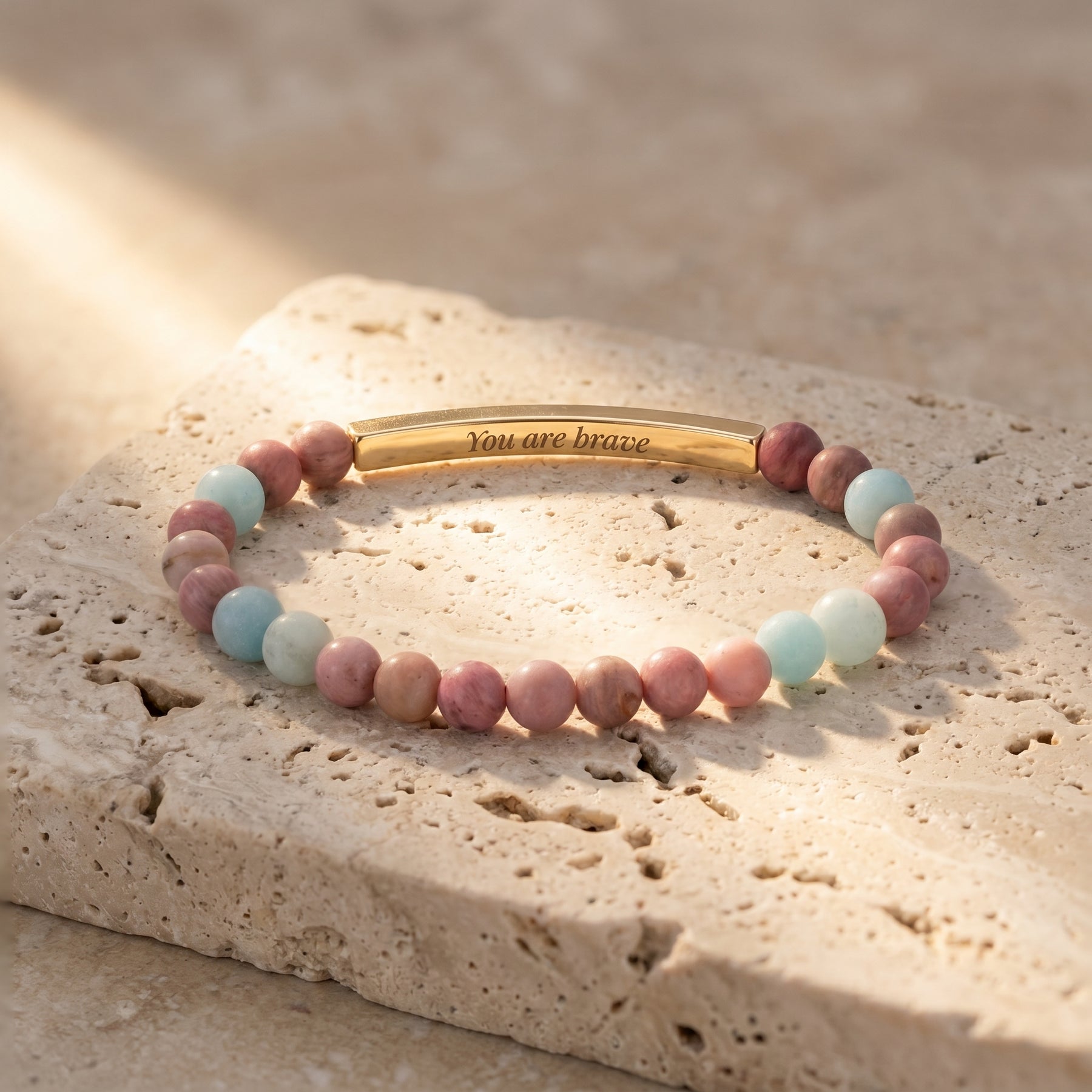 Geheime Boodschap Pastelstenen Armband