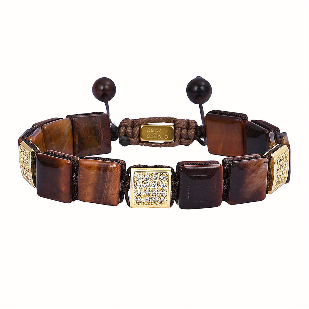 Heren Rode Tijgeroog Armband