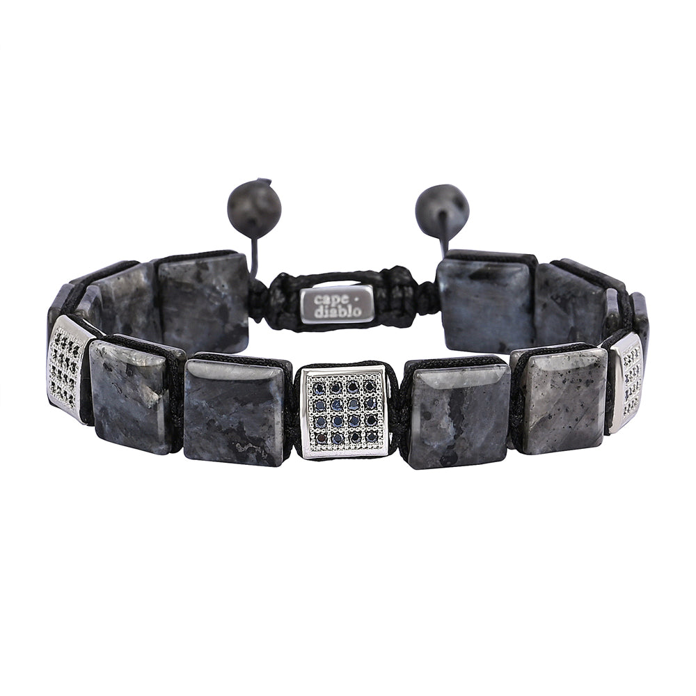 Heren Zwarte Labradoriet Armband