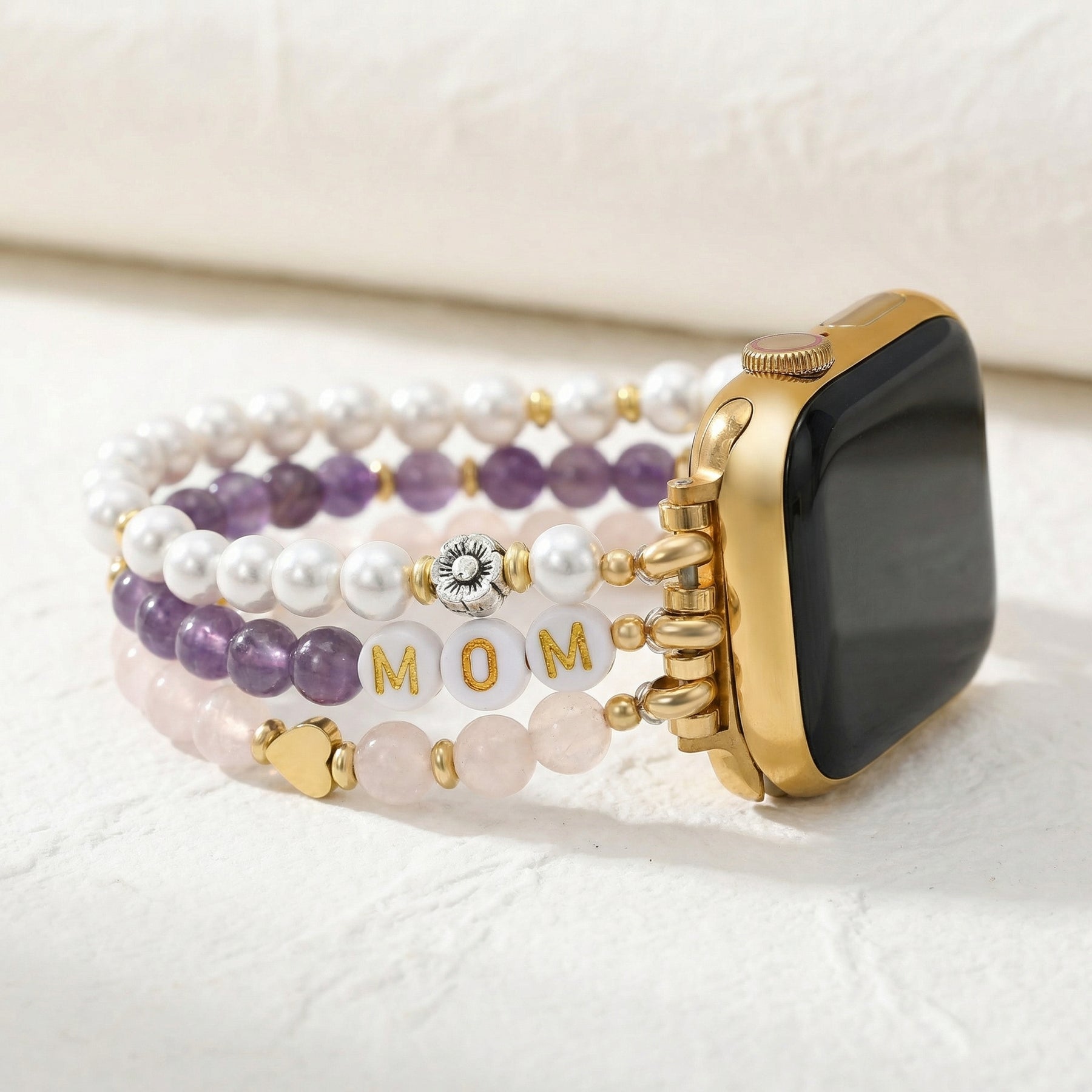 Eternal Love Amethist Elastische Apple Watch Band
