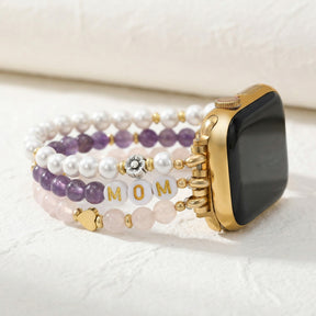 Eternal Love Amethist Elastische Apple Watch Band