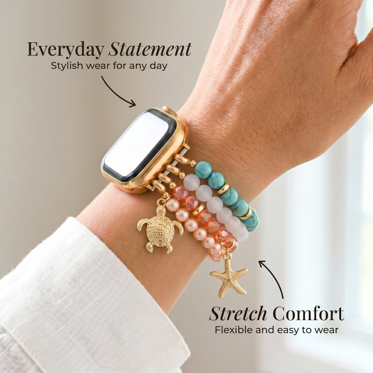 Coastal Glow Stretch Apple Watch-bandje