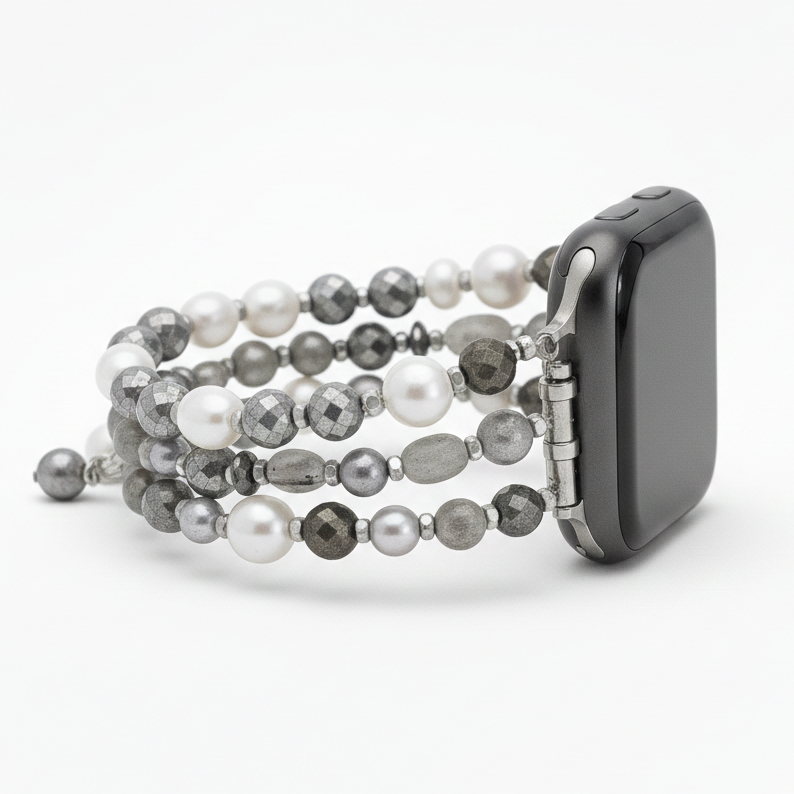 Lunar Luxe Parel Elastische Apple Watch Band