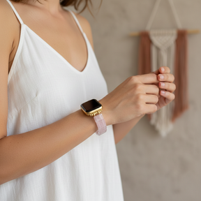 Blush Liefde Kwarts Rekbare Apple Watch Bandje