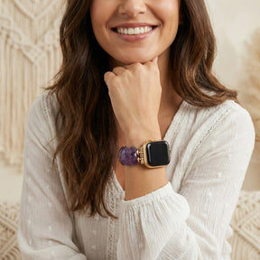 Healing Amethist Beschermende Rekbare Apple Watch Band