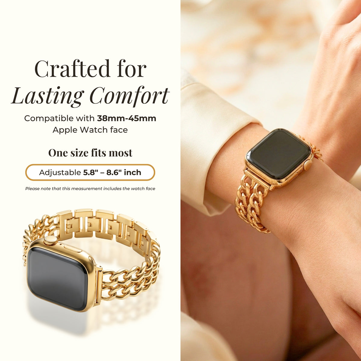 Gouden Curve Luxe Apple Watch Bandje