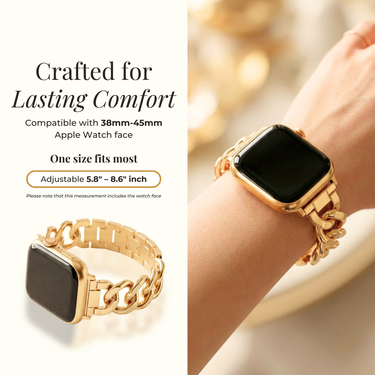Gouden geweven luxe Apple Watch-bandje