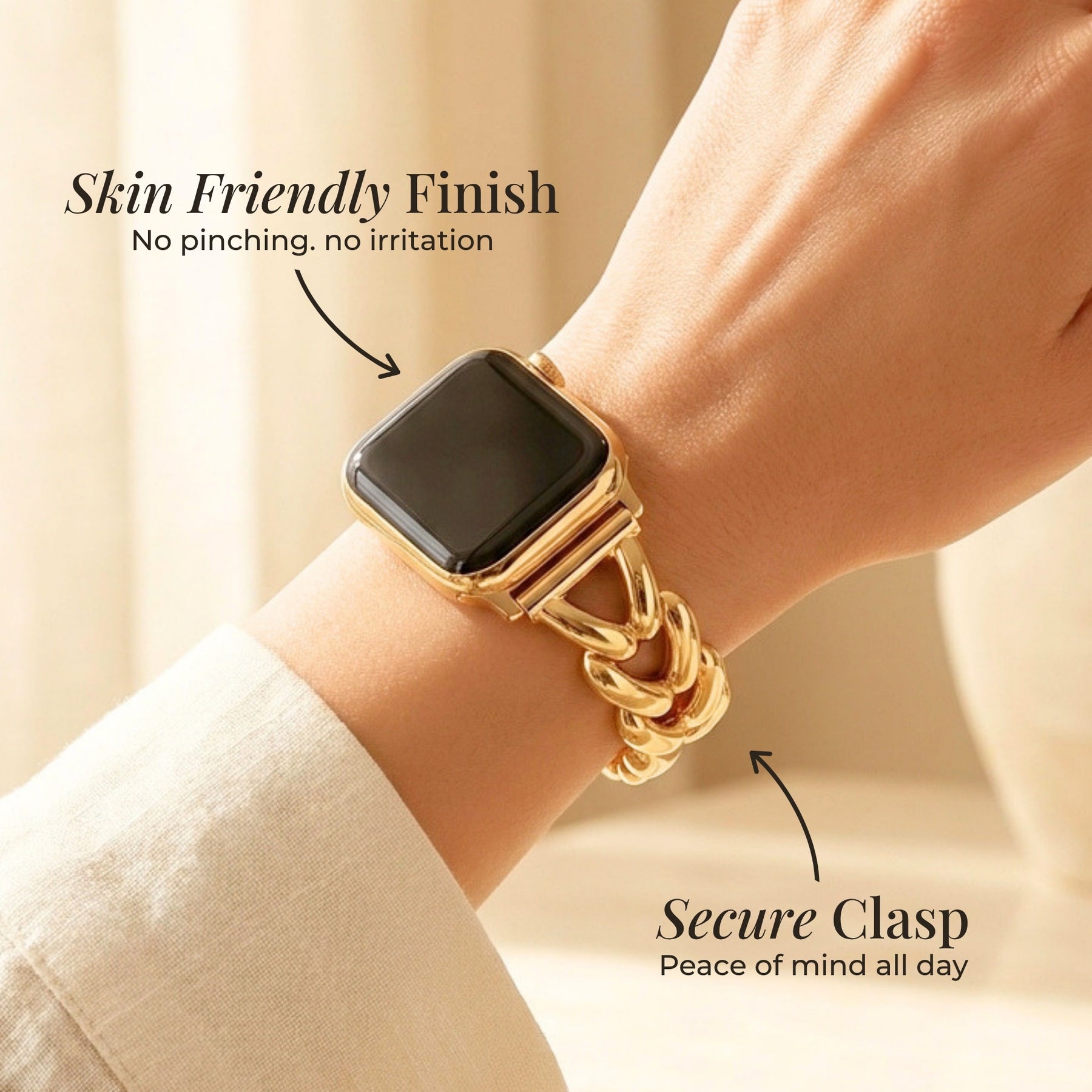 Gouden Vlecht Luxe Apple Watch Bandje