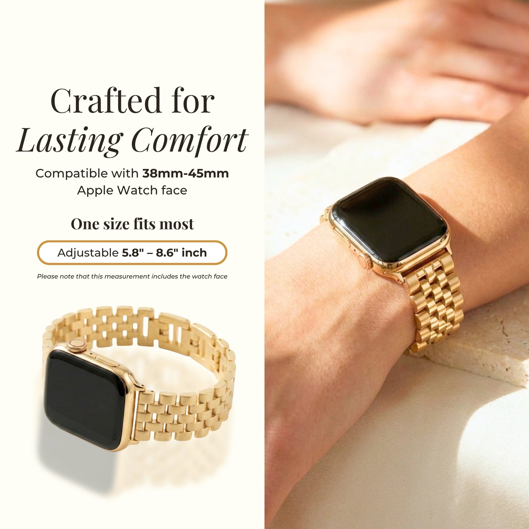 Gouden Chic Luxe Apple Watch Bandje