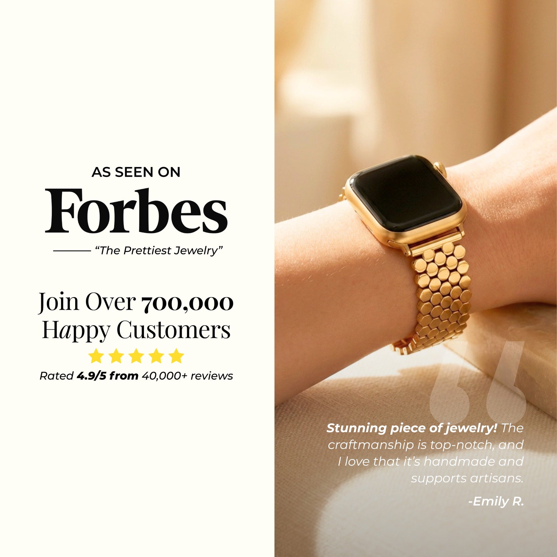 Gouden Chic Luxe Apple Watch Bandje