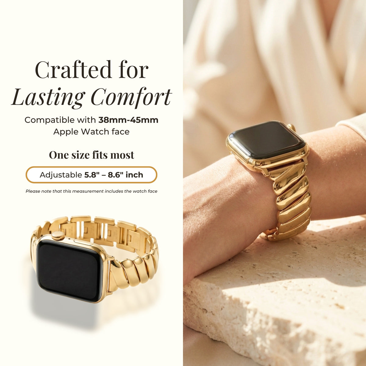 Gouden Glamour Luxe Apple Watch Bandje