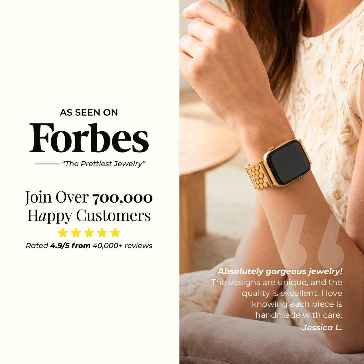 Gouden Glamour Luxe Apple Watch Bandje