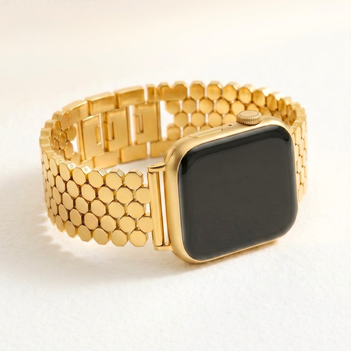 Gouden Honingraat Luxe Apple Watch Bandje