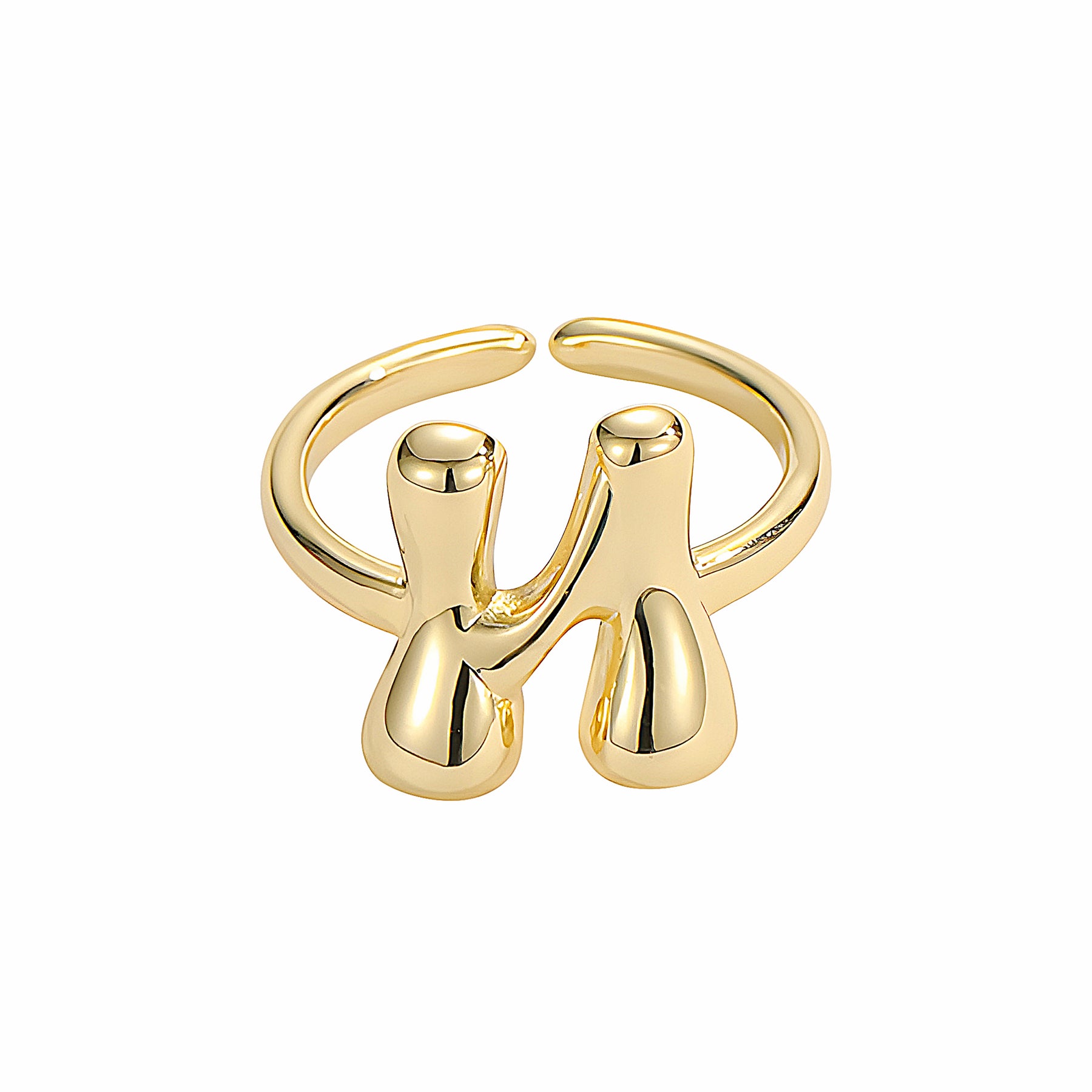 Gouden Glow Bubble Letter Initial Ketting